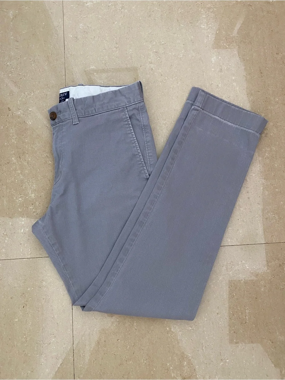 J Crew men’s light grey flex slim chinos Sz 29